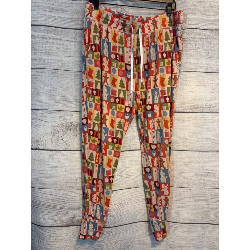 Velveteen Christmas Print Pajama Pants XL